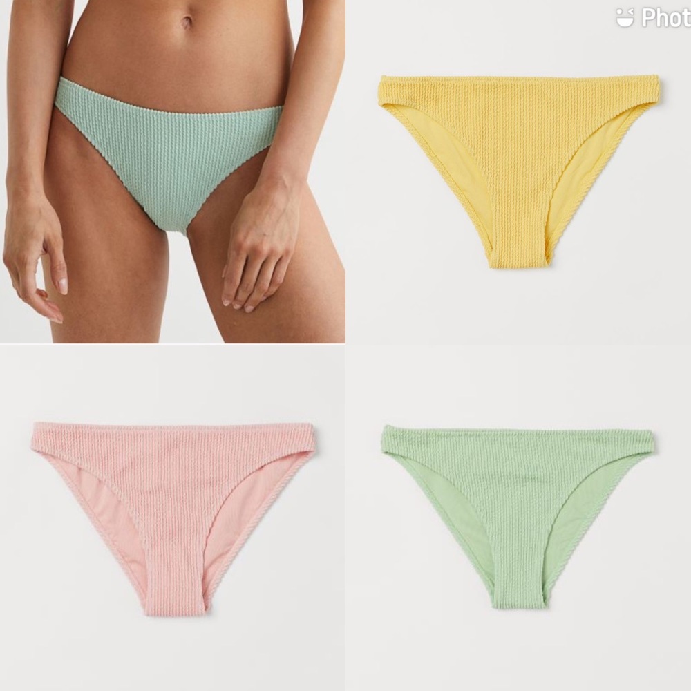 H&M Smocked Pastel Bikini Bottoms